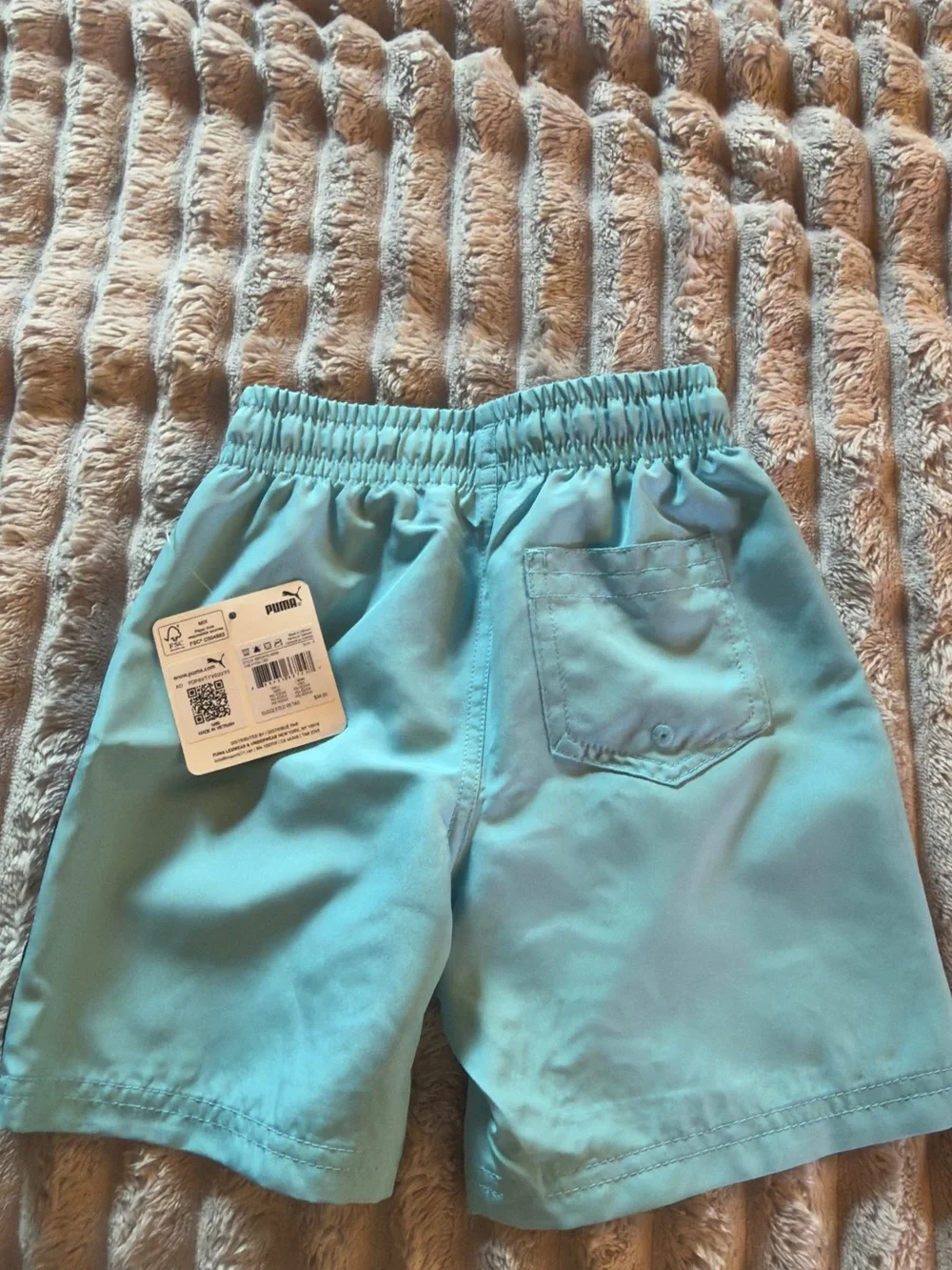 Puma Boys Aqua Swim Trunks with Logo Side Tape
